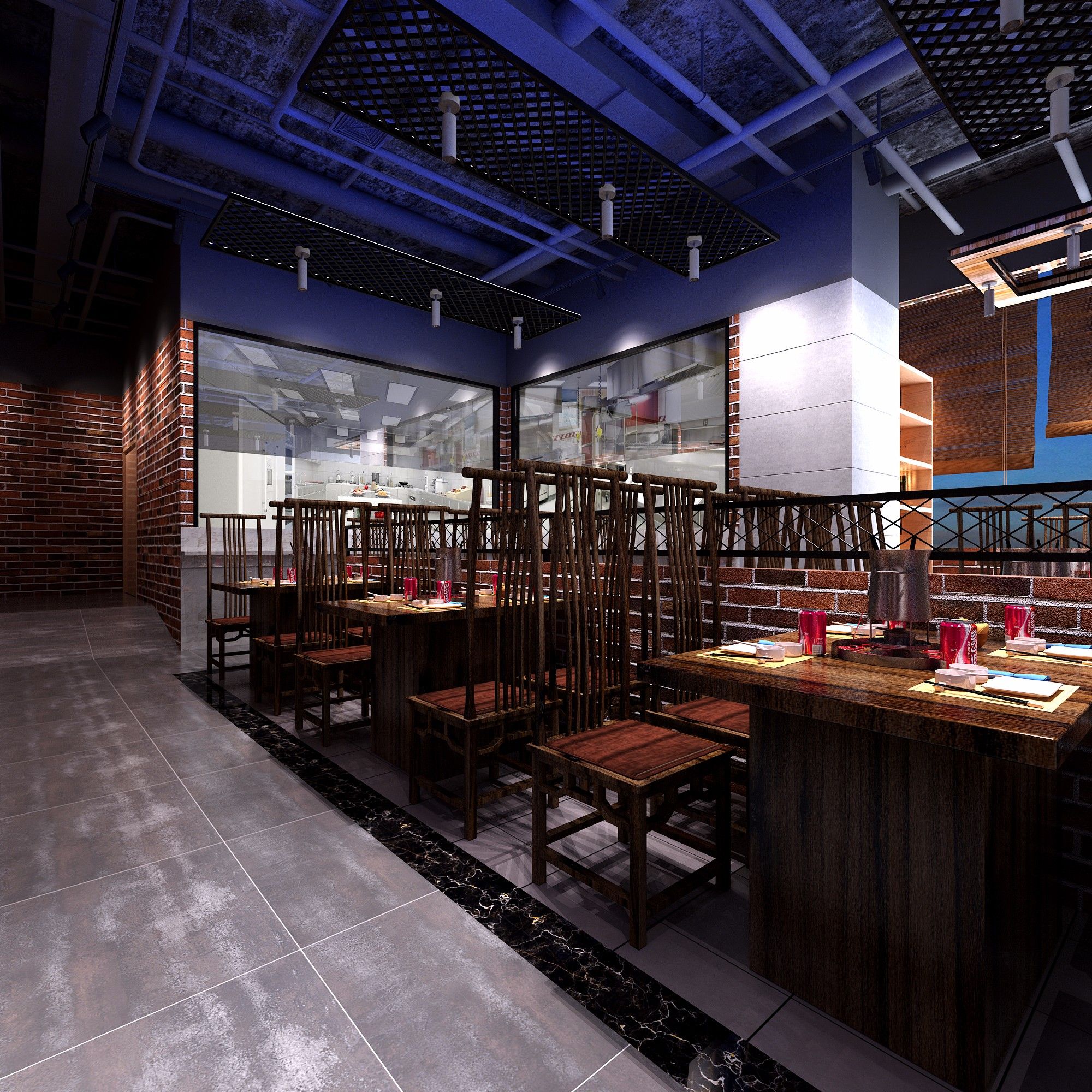 火锅店大厅装修案例  中式火锅店的装修图片 260平米