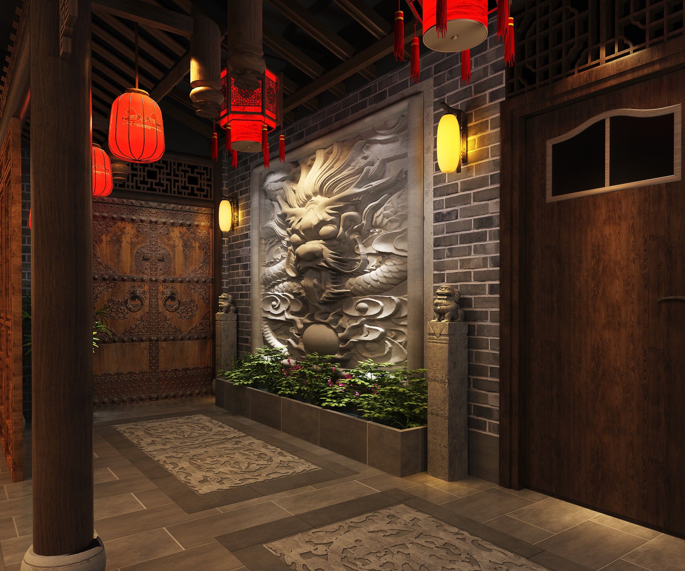 重庆风格火锅店装修设计实景图片  火锅店装修效果图片139平米