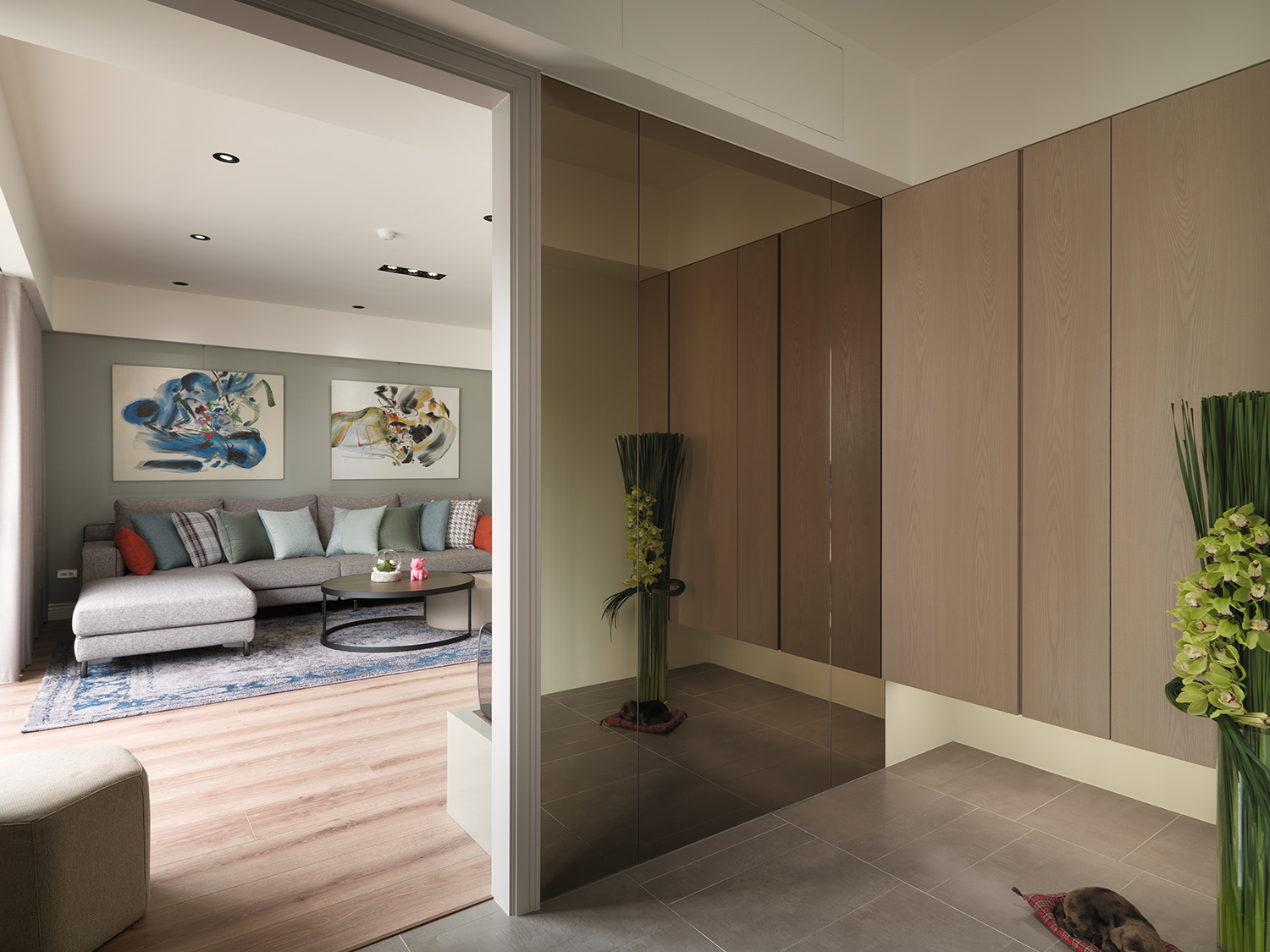 北欧黑白灰性冷淡装修图片 91平米房子装修效果图  二居室绿地城样板间