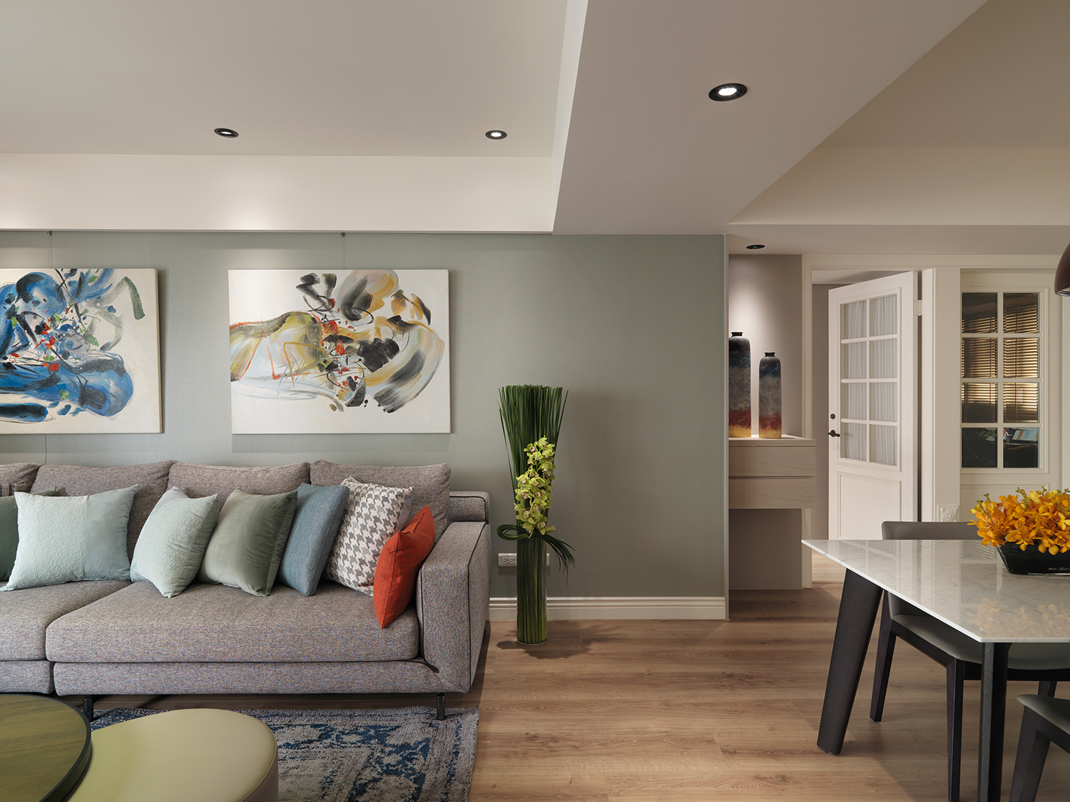 北欧黑白灰性冷淡装修图片 91平米房子装修效果图  二居室绿地城样板间