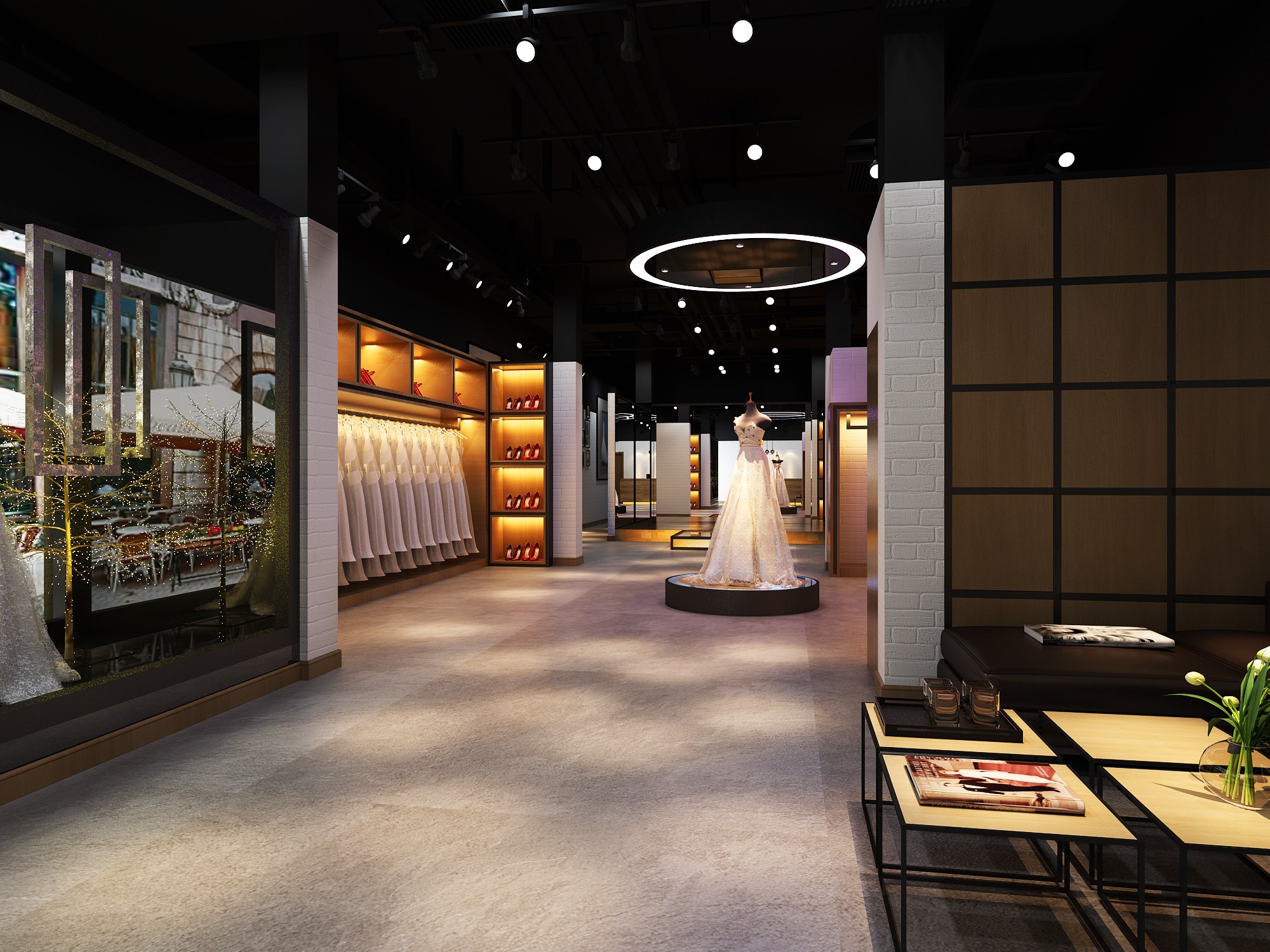 定制婚纱店装修样板间图片90平米 婚纱店复古门头装修效果图