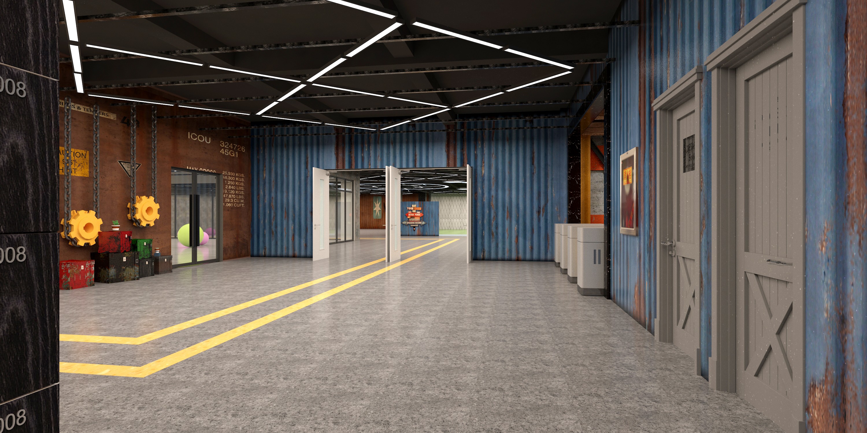 复古健身房装修效果图  健身房墙面装修案例图片160平米