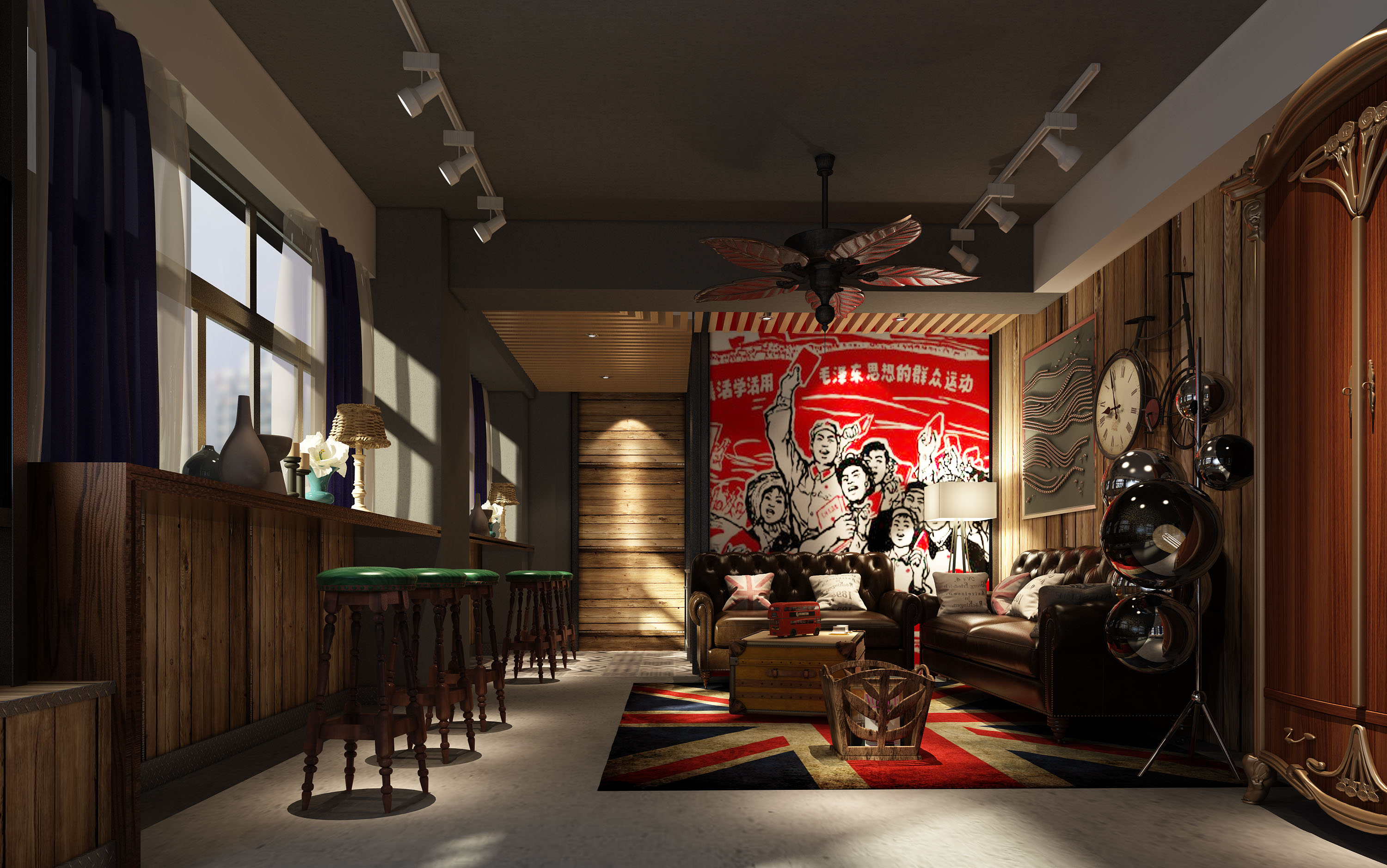   260平米混搭风格loft酒店装修效果图