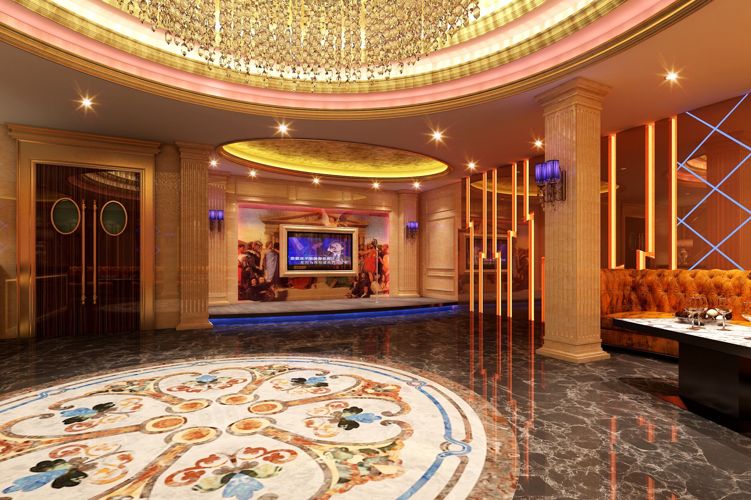 泰式风格酒店大厅装修设计效果图