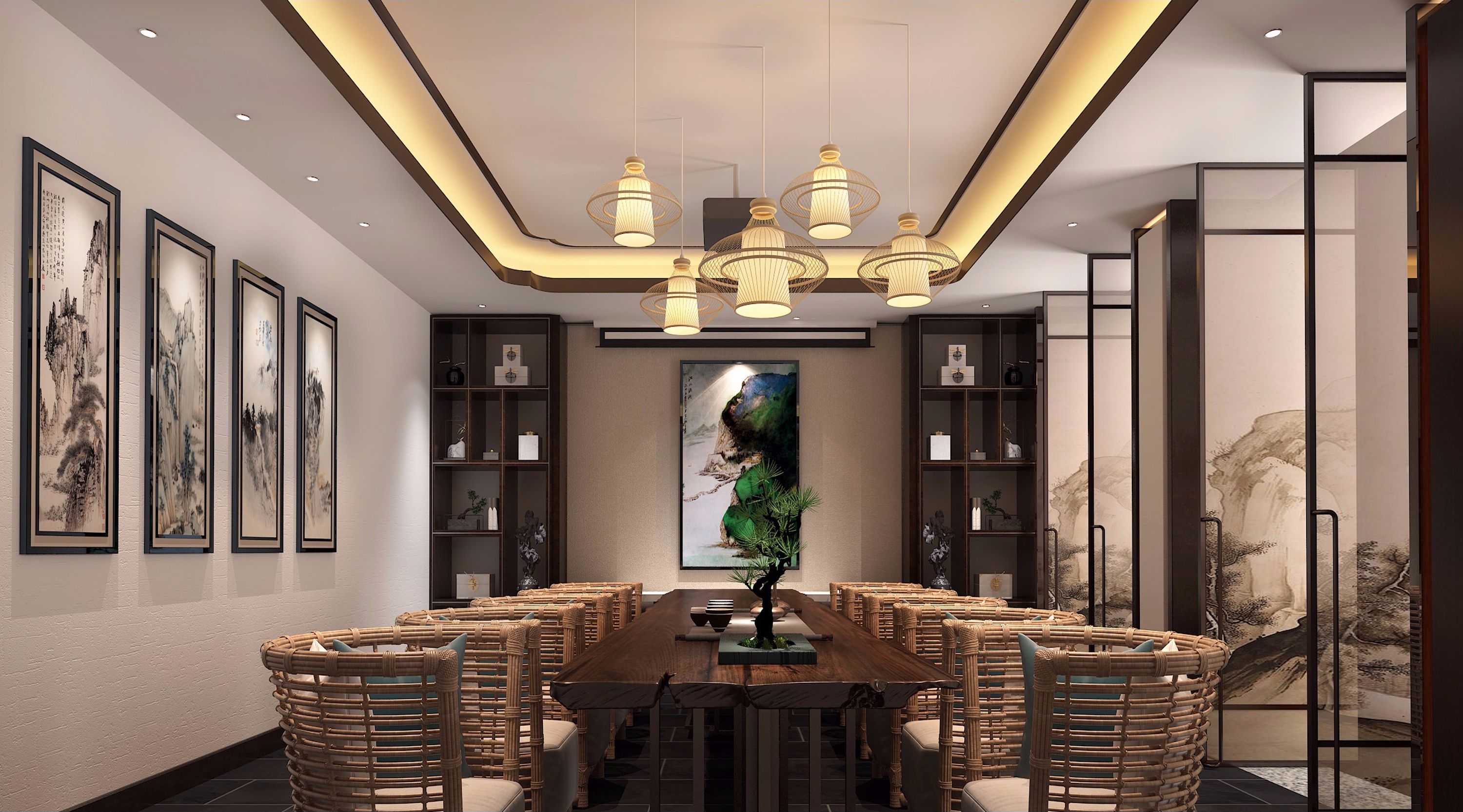 客栈式民宿装修效果图 仿古民宿装修设计样板间图片 中式风格400平米