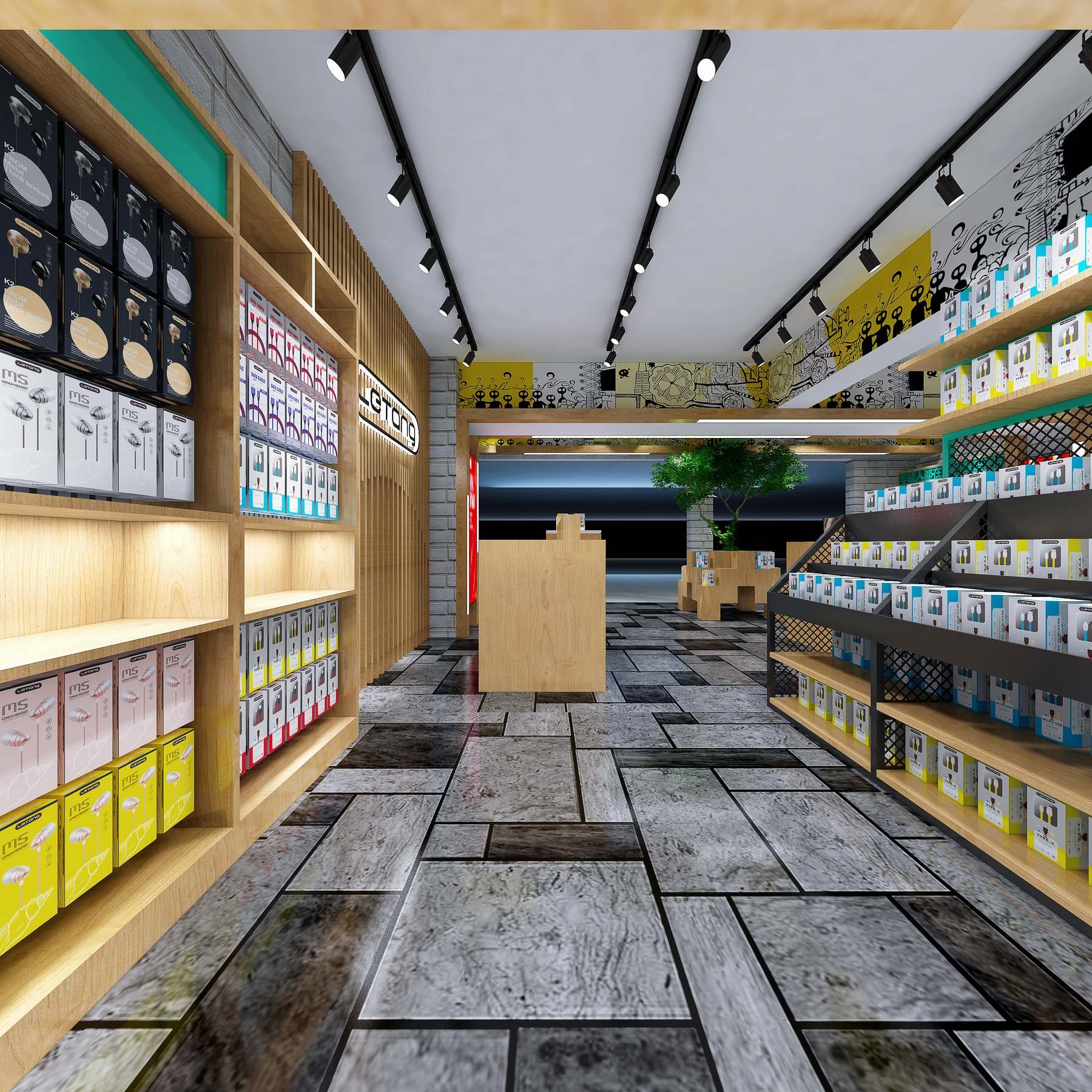 化妆店装修设计效果图 美容化妆店样板间图片100平米