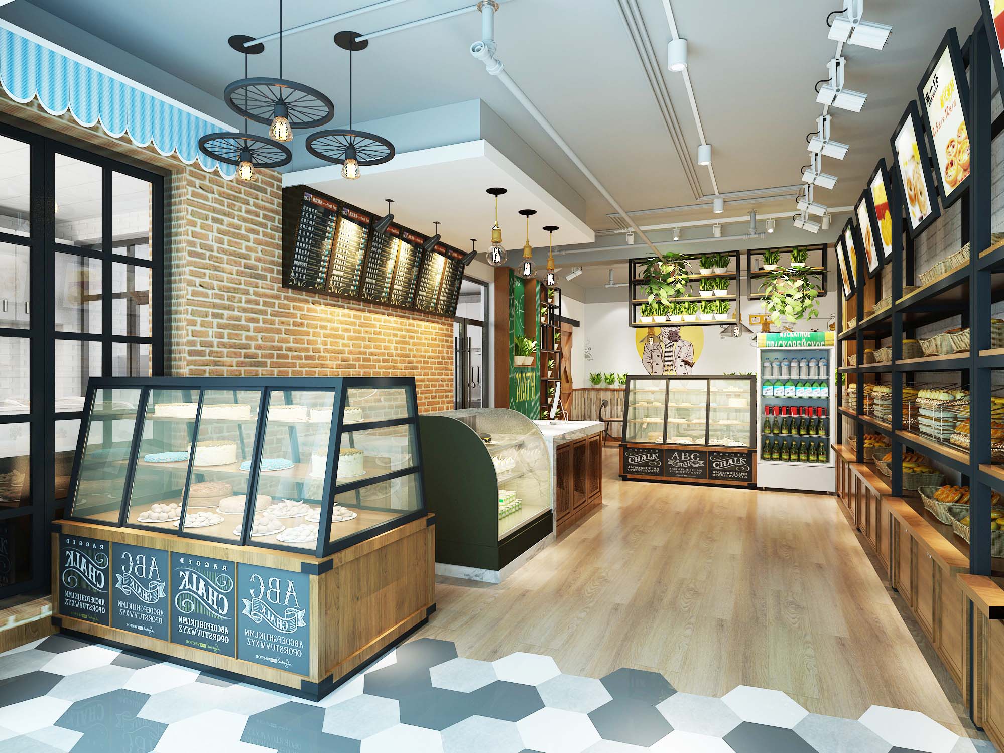 蛋糕店装修设计效果图片 小型蛋糕店装修设计样板间图片 90平米