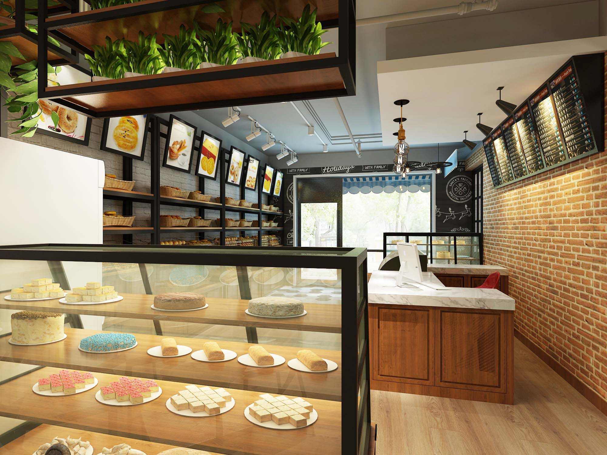 蛋糕店装修设计效果图片 小型蛋糕店装修设计样板间图片 90平米