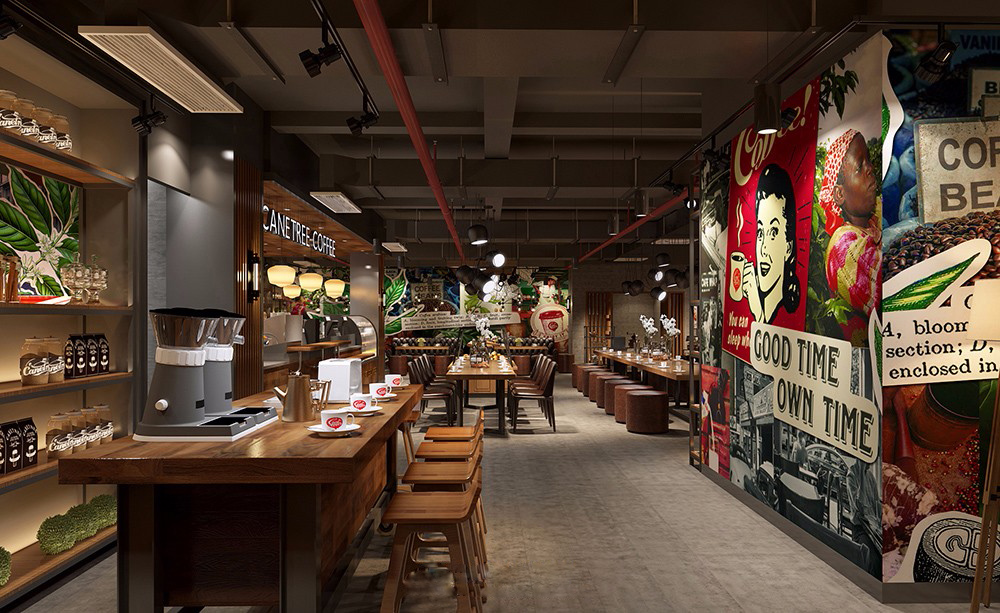 面包店装修设计样板间图片 咖啡面包店装修效果图 150平米