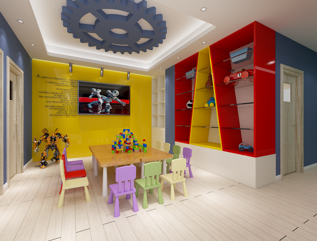 儿童活动室装修效果图  150平米 儿童早教中心装修图片