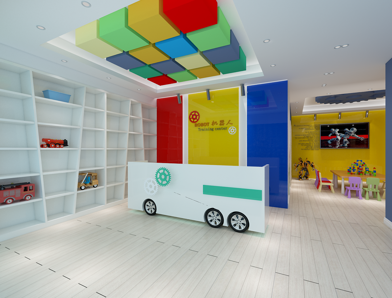 儿童活动室装修效果图  150平米 儿童早教中心装修图片