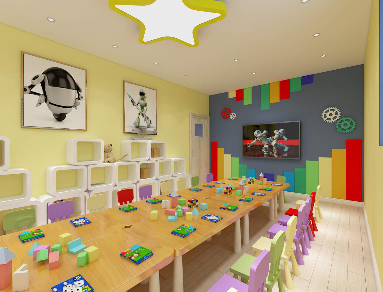 儿童活动室装修效果图  150平米 儿童早教中心装修图片