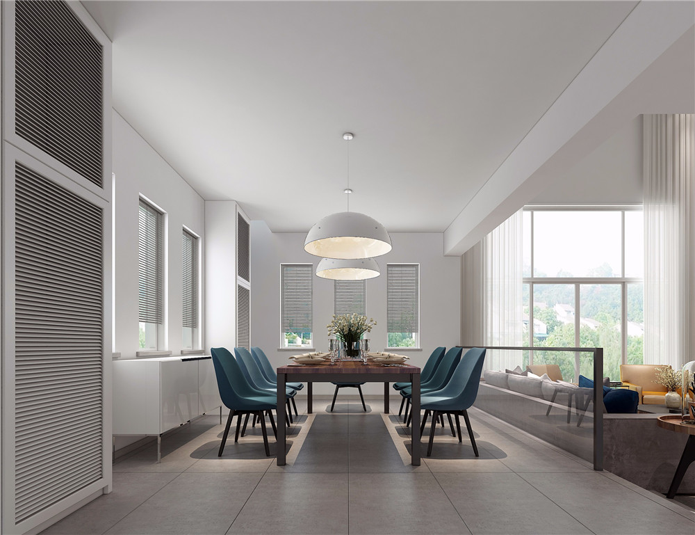 北欧风格装修效果图 133平米三室装修样板间 金凤景苑