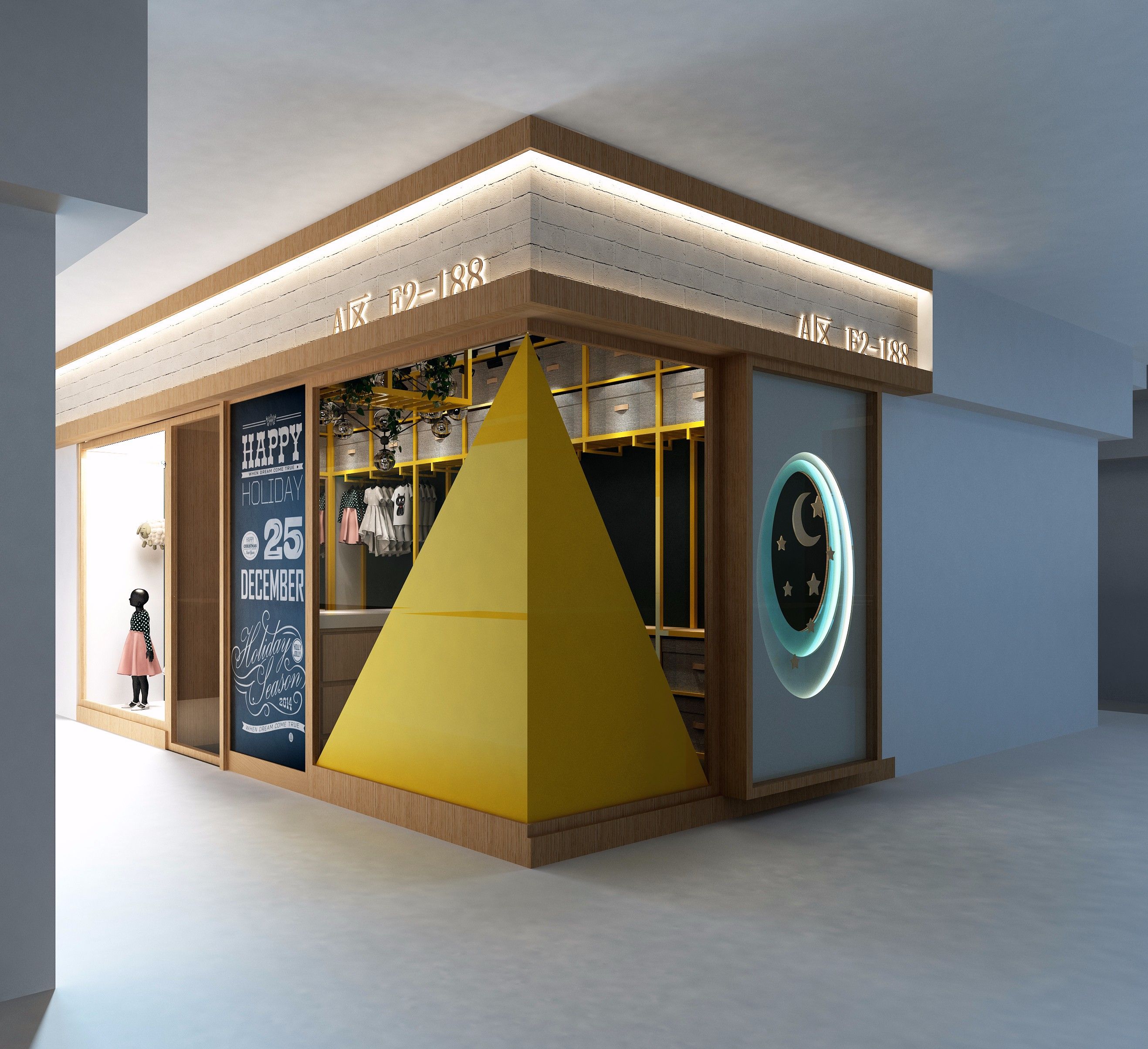 童装店装修设计效果图 商场童装店装修图片93平米