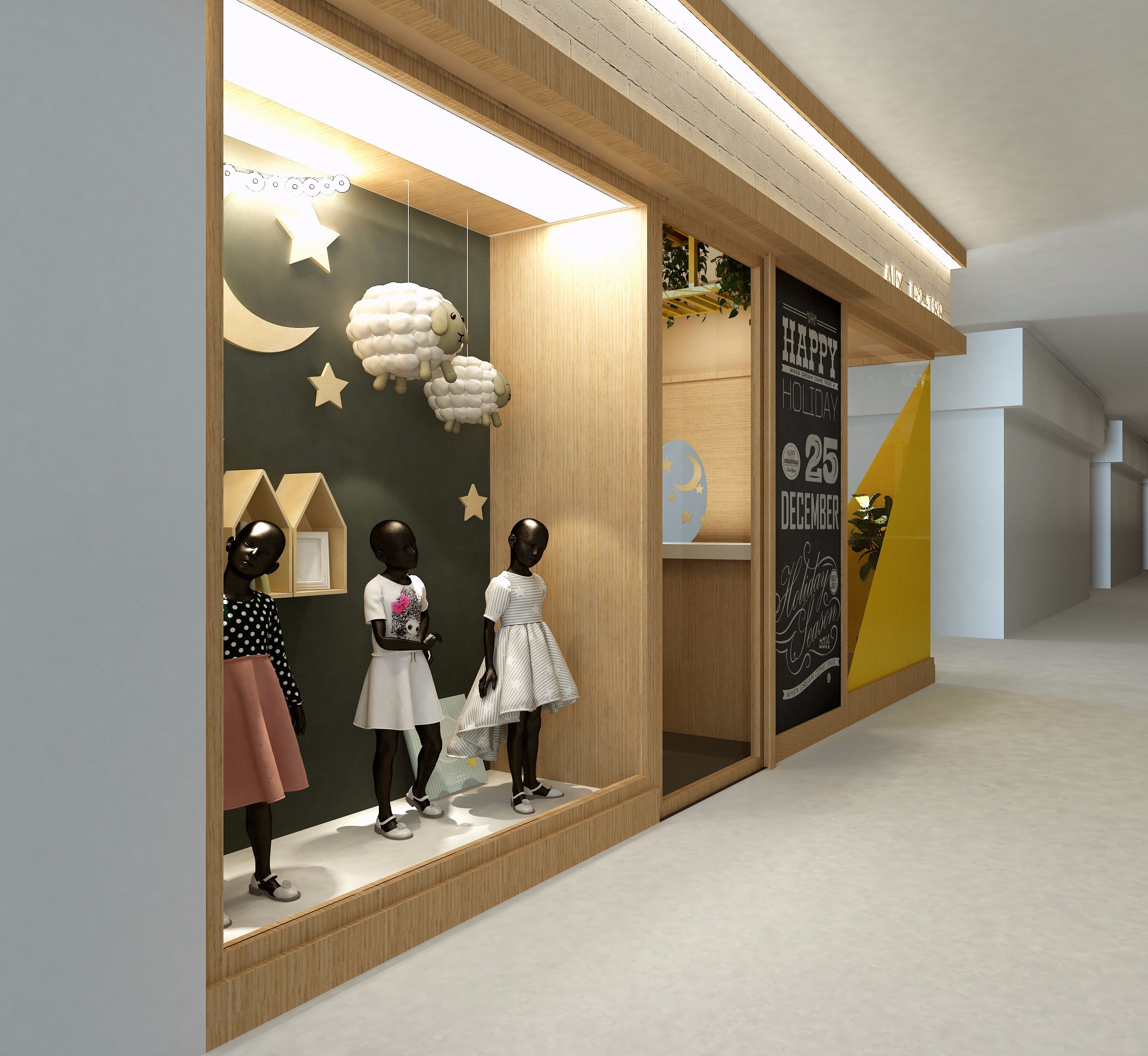 童装店装修设计效果图 商场童装店装修图片93平米