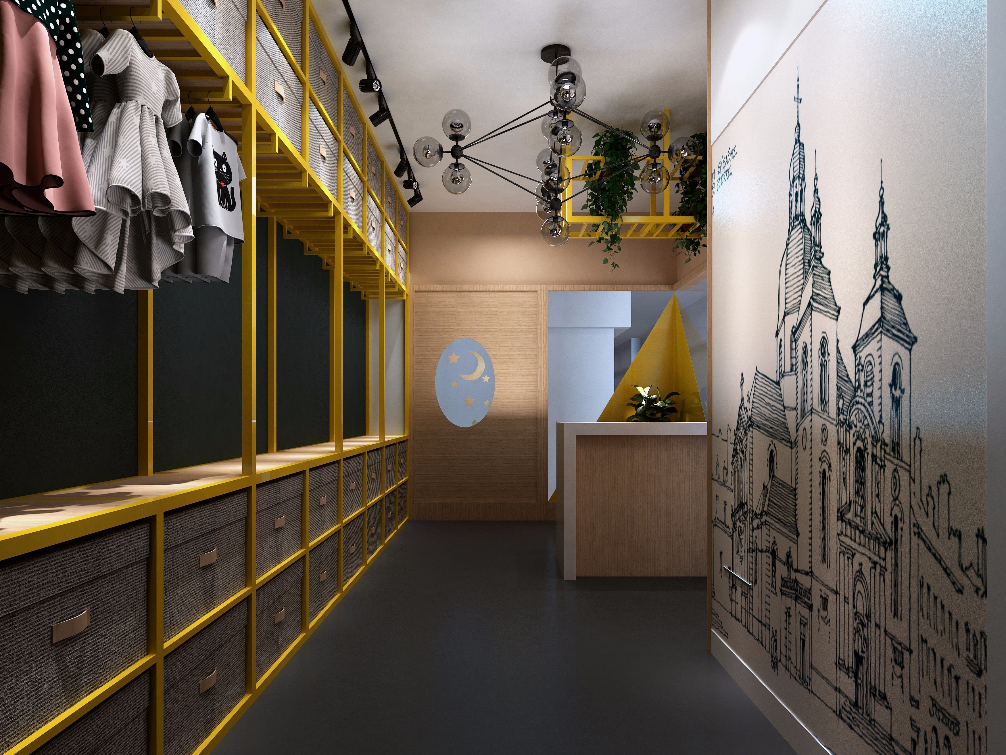 童装店装修设计效果图 商场童装店装修图片93平米