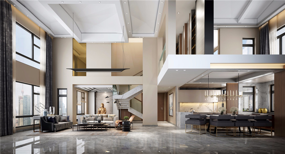 110平方新中式装修图片 110平米房子实景样板间 中和房别墅