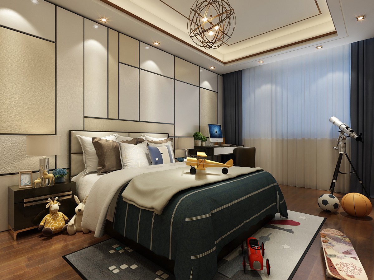 三室新中式风格138平米装修效果图