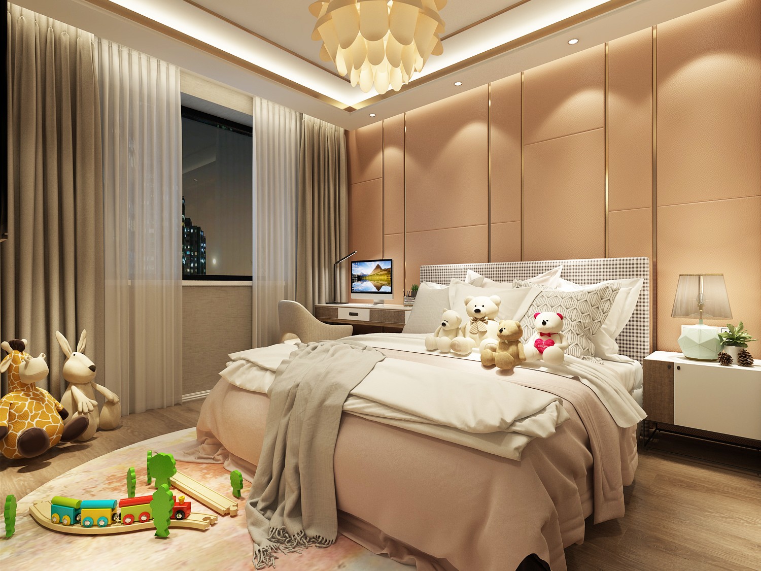 三室新中式风格138平米装修效果图