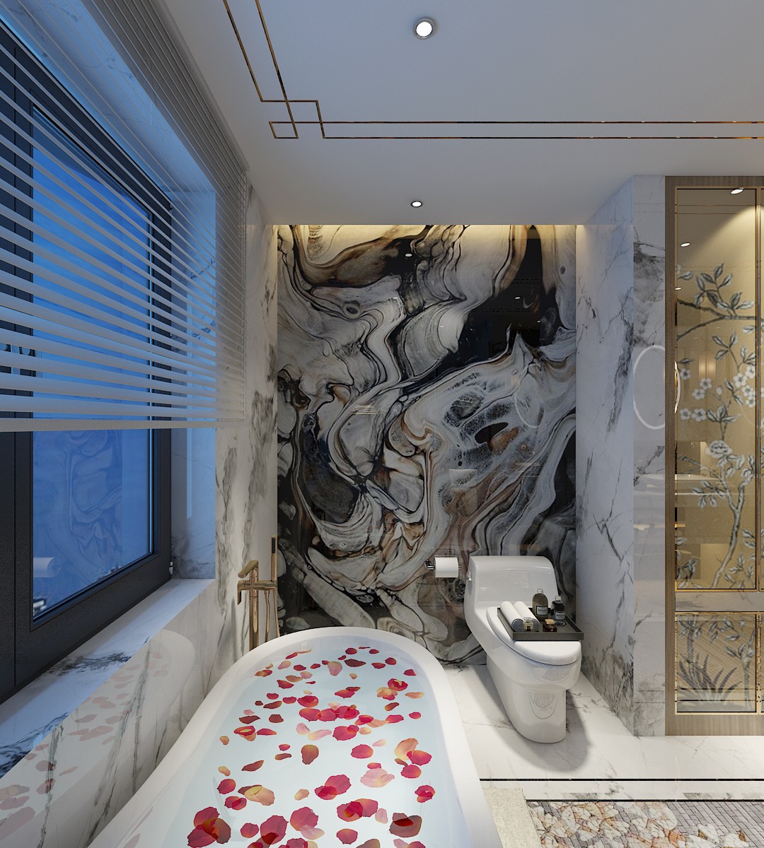 三室新中式风格138平米装修效果图