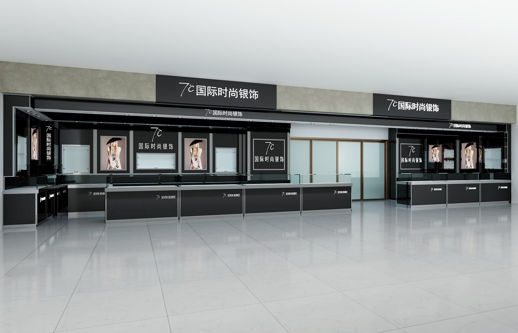 商场珠宝柜台装修样板间 珠宝店装修设计效果图 50平米