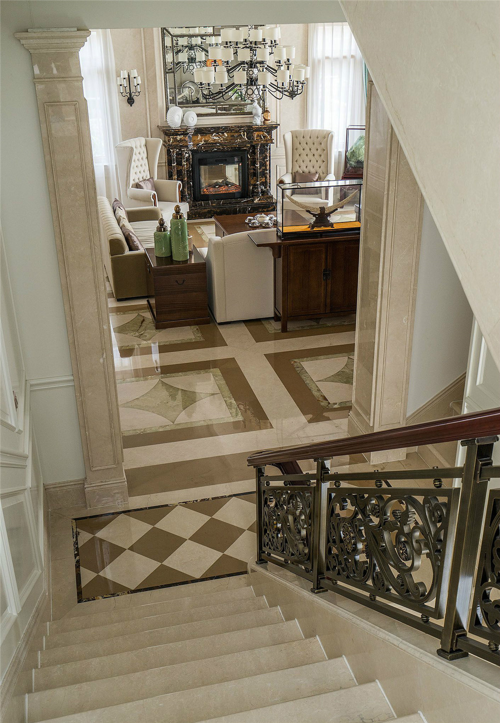 复式装修效果图 欧式风格189平米装修样板间 福德世家