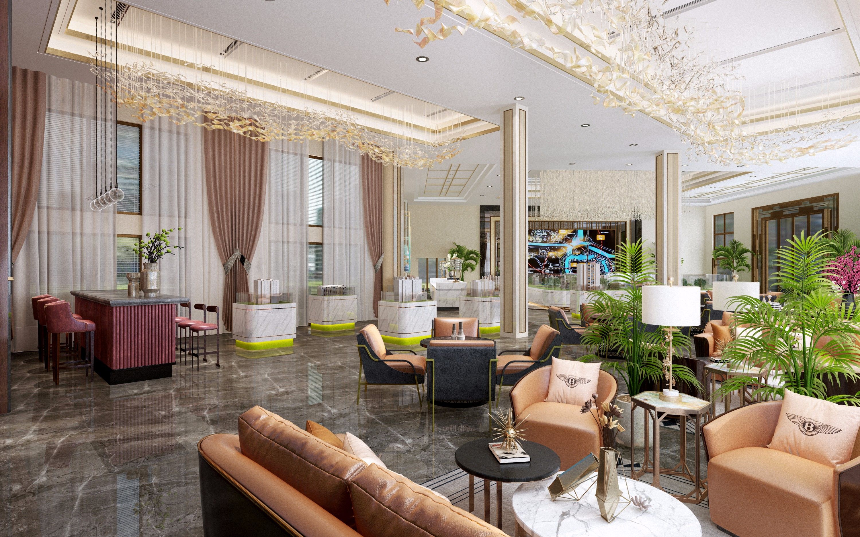 售楼部装修设计效果图片 售楼部办公室装修实景图片 160平米