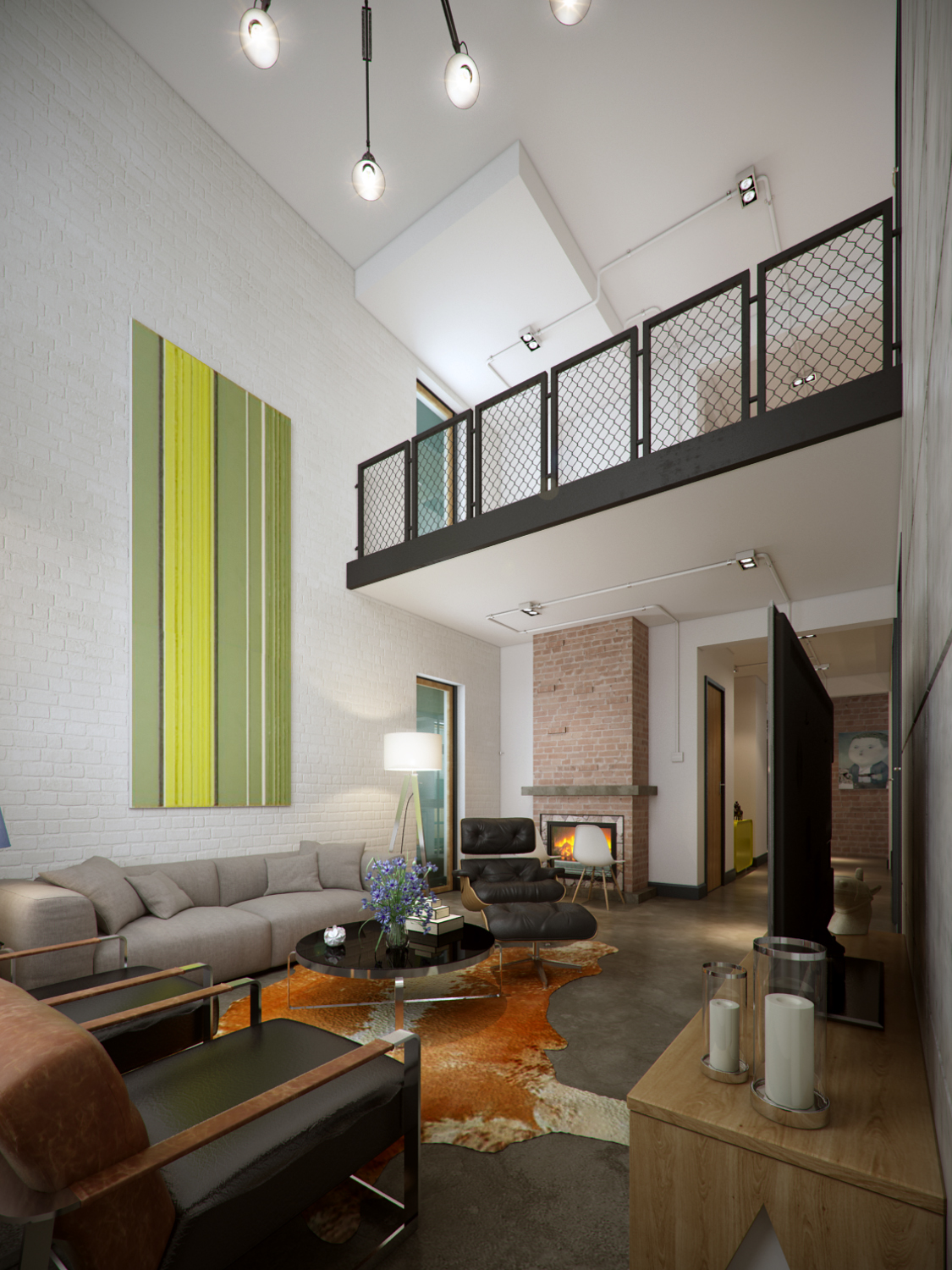 地中海风格复式装修设计效果图 125平米装修图片样板间图片