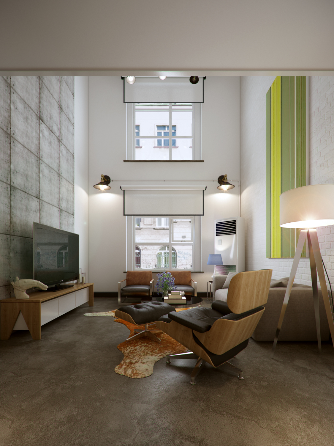 地中海风格复式装修设计效果图 125平米装修图片样板间图片