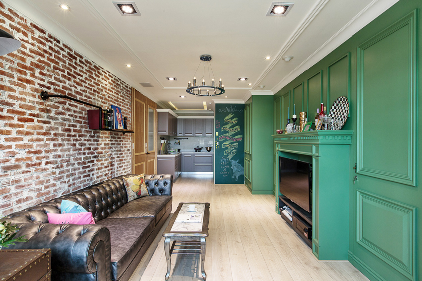 美式风格装修设计效果图 复古美式三室两厅123平米