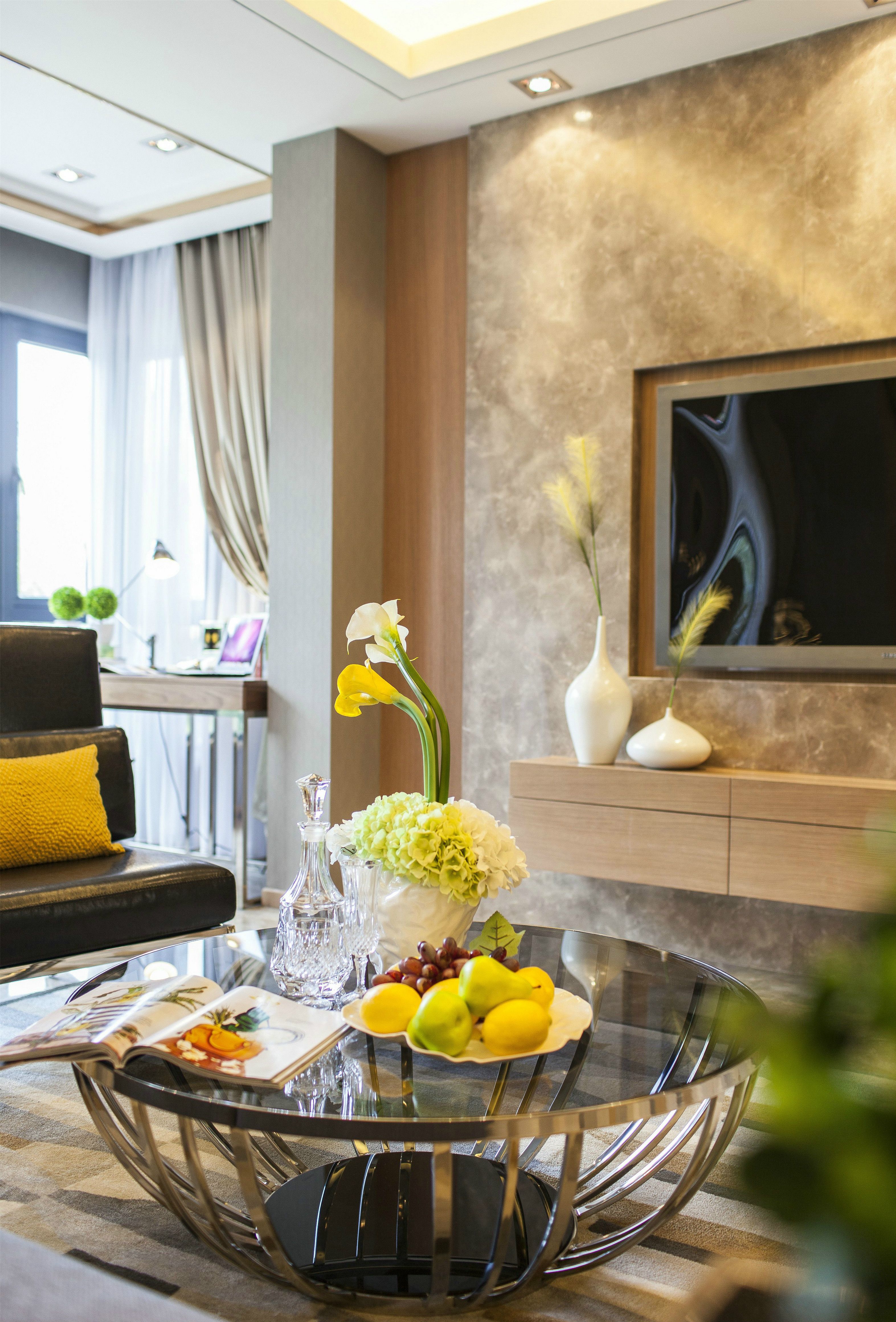 93平米二室一厅装修设计样板间图片 美式风格装修设计效果图片