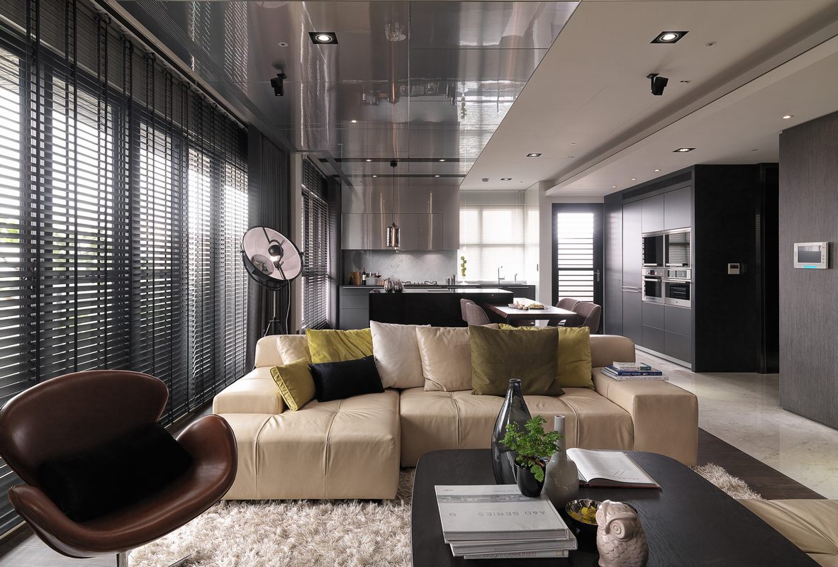 家庭装修房子效果图欣赏 工业风格装修设计样板间图片99平米二室二厅