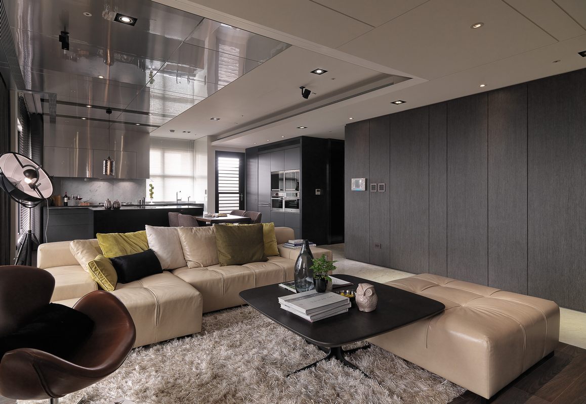 家庭装修房子效果图欣赏 工业风格装修设计样板间图片99平米二室二厅