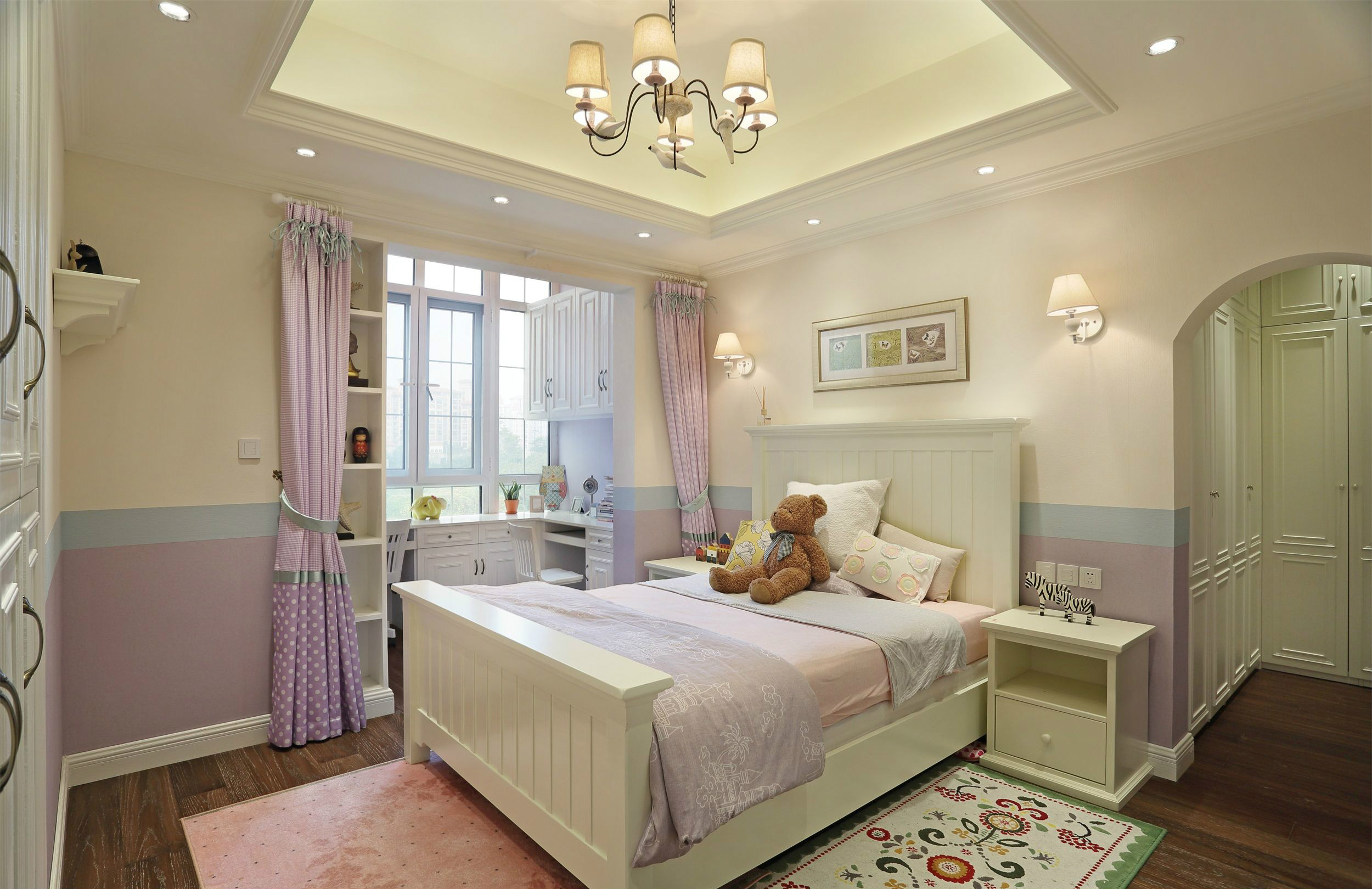 欧式装修设计效果图片 160平米装修样板间实景图片 三室两厅