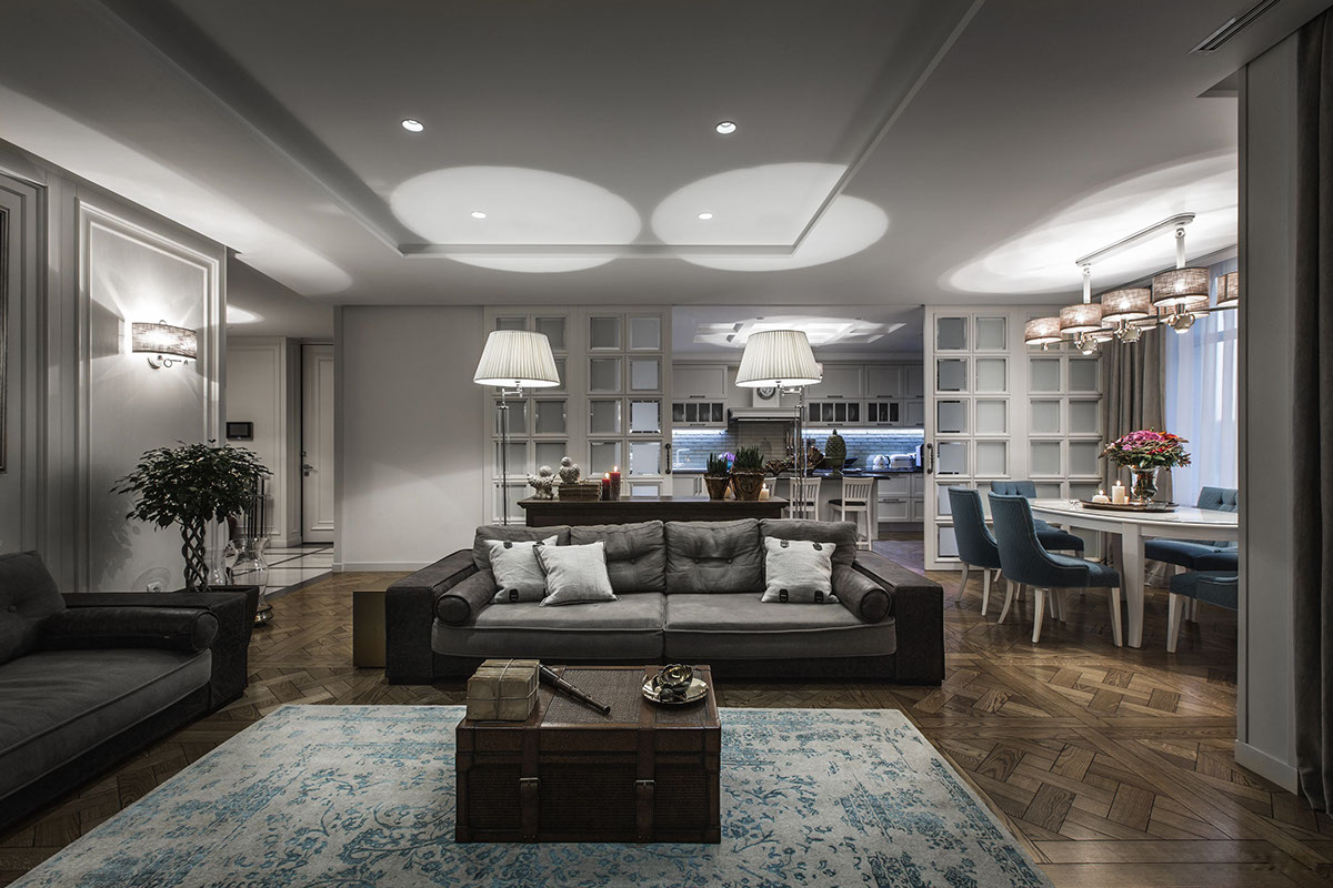 港式风格装修设计样板间图片 120平米装修设计效果图片三室一厅