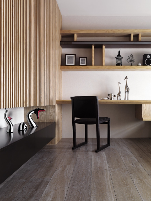 港式风格装修设计样板间图片 90平米两室一厅装修设计效果图片 