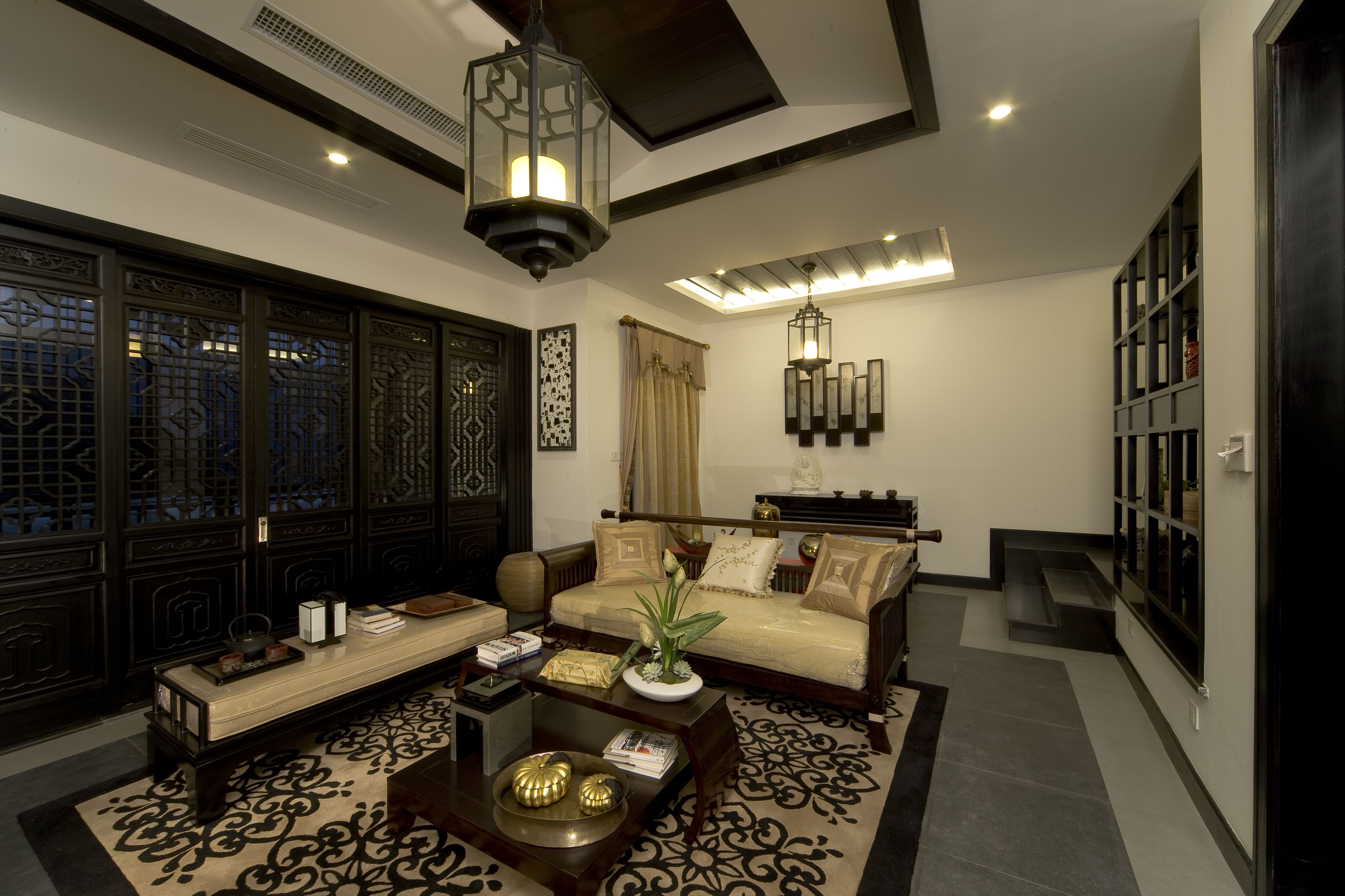 三室两厅装修设计样板间图片 122平米装修设计效果图片 中式风格