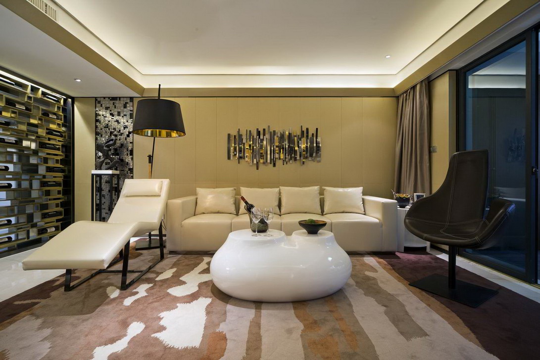 简约风格装修设计效果图片 136平米装修设计样板间图片 三室