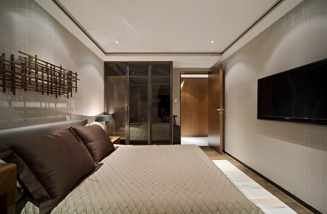 简约风格装修设计效果图片 136平米装修设计样板间图片 三室