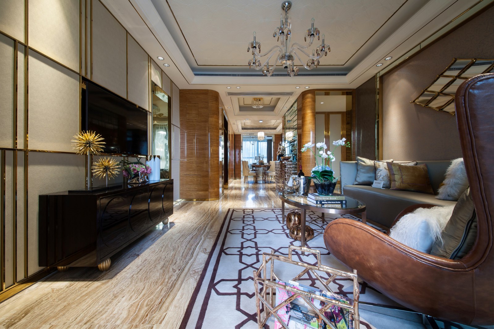 装修房间设计效果图 现代风格装修设计案例图片 128平米三室两厅