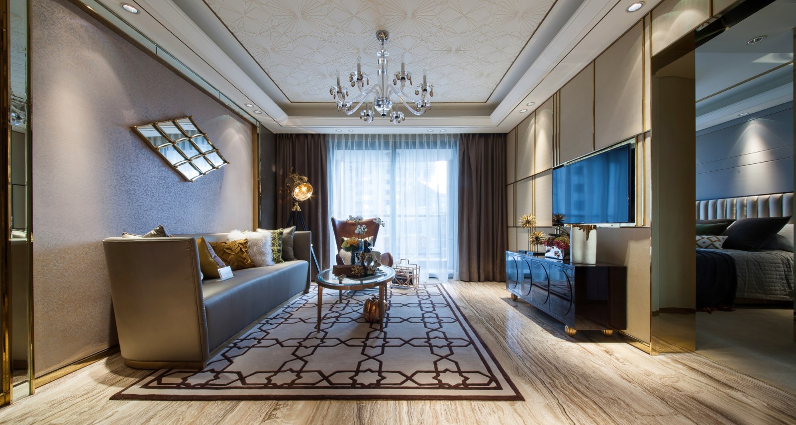 装修房间设计效果图 现代风格装修设计案例图片 128平米三室两厅