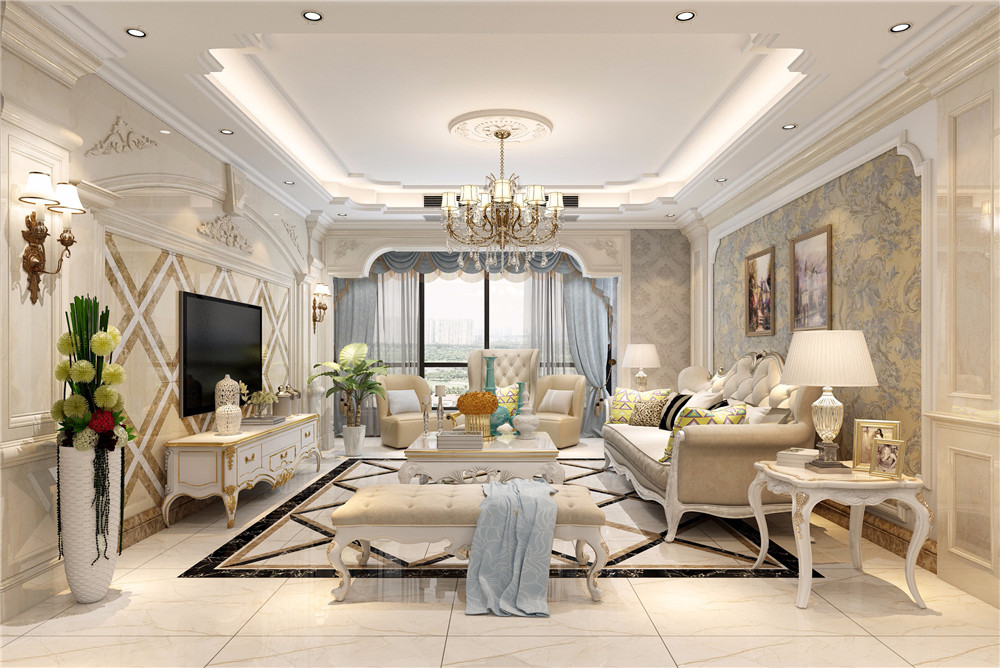 现代装修风格图片 101平米房子装修效果图 两室丽景湾样板间