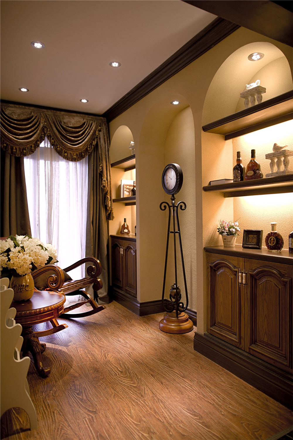 乡村美式装修图片 110平米房子实景样板间 钱塘梧桐蓝山