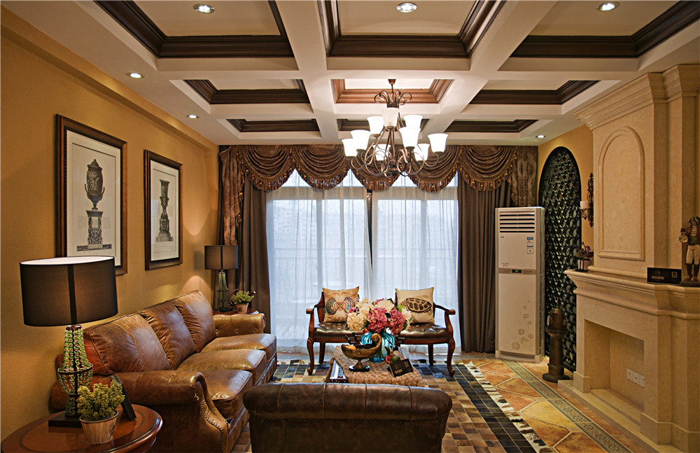 乡村美式装修图片 110平米房子实景样板间 钱塘梧桐蓝山