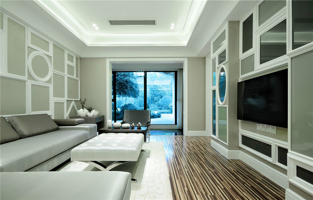 现代隔扇门装修图片 92平米两室装修样板间 龙瑞龙腾苑