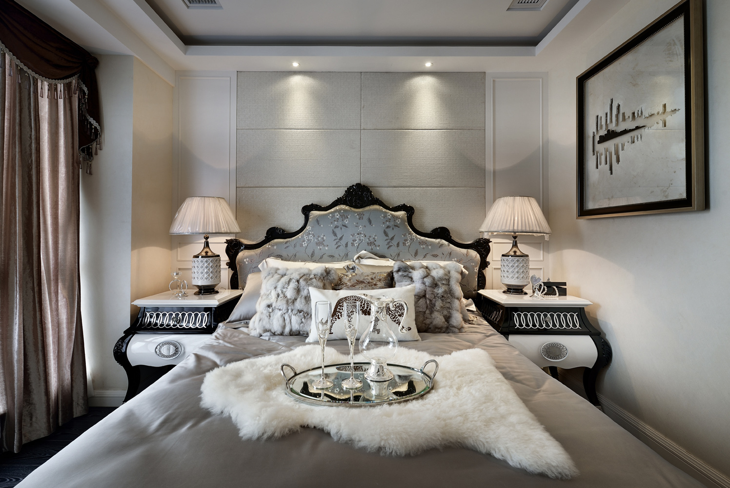 装修效果图现代简约 110平米清新美式风格装修图片