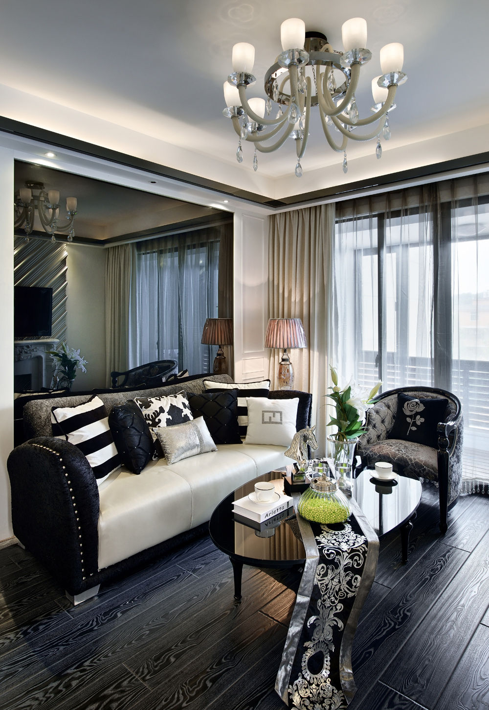 装修效果图现代简约 110平米清新美式风格装修图片