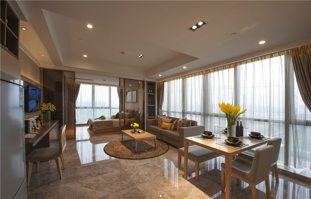 装修图片卧室现代简约 二式一厅现代简约风格装修图片