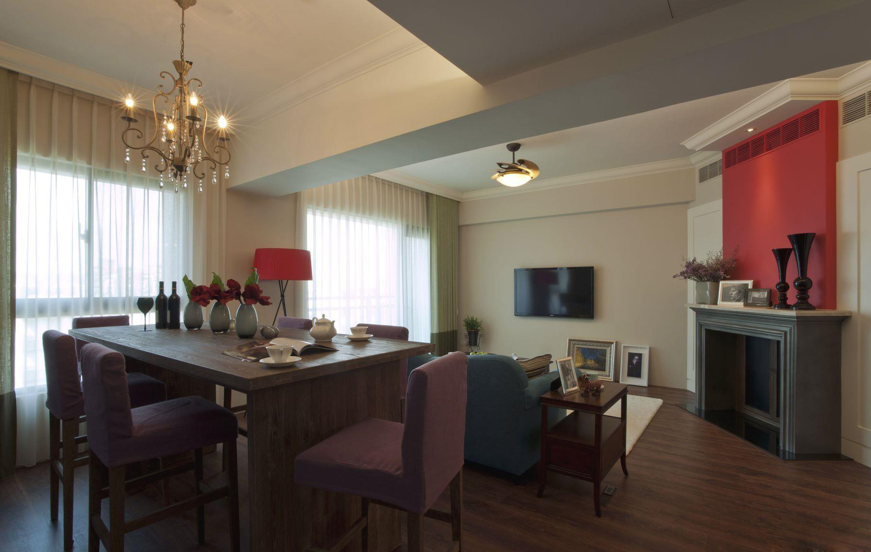 100平美式休闲风格装修图片 美式乡村田园风格装修效果图