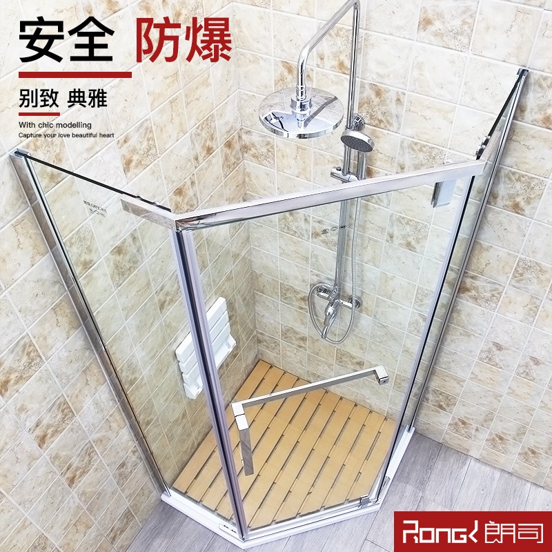 朗司淋浴房一体钻石型整体浴室卫生间干湿分离玻璃隔断门